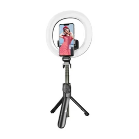 Selfiju statīvs / tripods Puluz ar LED gaismas apli