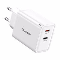 Choetech PD6013, GaN, 2x USB-C, PD65W tīkla lādētājs (balts)
