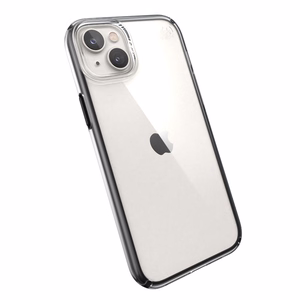 Speck Presidio Perfect-Clear with Impact Geometry vāciņš ierīcei iPhone 15 Plus / 14 Plus, ar Microban pretmikrobu aizsardzību, “Clear / Black” krāsu kombinācija