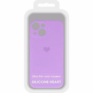 Viedtālruņa apvalks ar silikona sirds dizainu Iphone 14 Plus, dizains 1 violeta