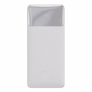 Baseus Bipow внешний аккумулятор с дисплеем 10000mAh 15W белый (Overseas Edition) + кабель USB-A - Micro USB 0.25м белый (PPBD050002)