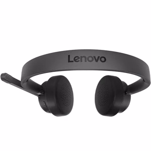 Lenovo 4XD1Q30302 bezvadu austiņas ar mikrofonu, ar stīpu, zvaniem/mūzikai, Bluetooth, melnas