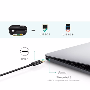 Ugreen US241 USB-C 2.0 - USB-B kabelis 1m - melns
