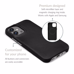 Mobilize Magsafe saderīgs Premium ādas maciņš Apple iPhone 17 Pro melns