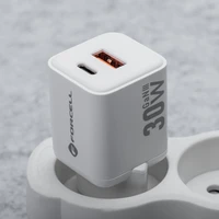 FORCELL F-ENERGY Mini GaN III VT-35 ceļojumu lādētājs ar 1 x Type C + 1x USB A ligzdām, PD QC4.0 30W balts