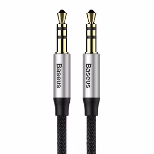 Baseus Yiven 3,5 mm mini jack AUX audio kabelis, 1 m, melns/sudrabs