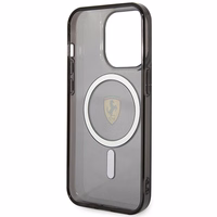 Ferrari FEHMP14XURKK iPhone 14 Pro Max 6.7" melns cietais viedtālruņa apvalks daļēji caurspīdīgs magnētiskais (MagSafe)