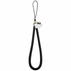 Melns Hello Kitty Nylon Cord Kitty Head tālruņa piekariņš