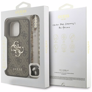 Guess 4G Strap 4G Classic Logo Case for iPhone 16 Pro - Brown