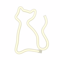 Neon LED Light CAT warm balts Bat + USB FLNE03 Forever Light