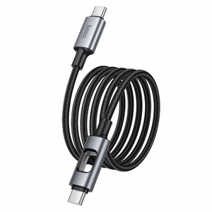 LED Kabelis USB C to USB C Hoco 3A 60W 1,2 m U144 melns