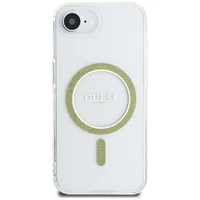 Guess IML Glitter Circle magnētiskais viedtālruņa apvalks iPhone 16e - caurspīdīgs