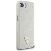 Guess Grained Hot Stamp Peony Triangle Logo magnētiskais viedtālruņa apvalks iPhone 16e - bēšs