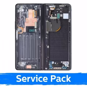 LCD displejs saderīgs ar Samsung F946 Z Fold5 ar rāmi / Phantom Black / (Service Pack)