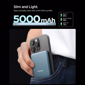 Spigen EA2205MQ Essential MagSafe 5000MAH 22.5W QI2 portatīvais lādētājs - Navy zils