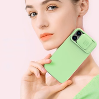 Nillkin CamShield Silky Silikona viedtālruņa apvalks iPhone 14 Pro Max silikona apvalks ar kameras aizsargu zils