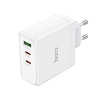 Lādētājs Hoco 2 x USB-C + USB-A GaN QC PD 65W N30 balts