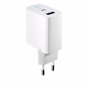 Forever TC-06-65AC GaN PD QC lādētājs 1x USB-C 1x USB 65W balts