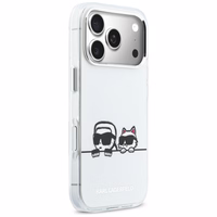 Karl Lagerfeld IML Karl & Choupette Peekaboo Logo MagSafe Maciņš for iPhone 17 Pro Max - balts