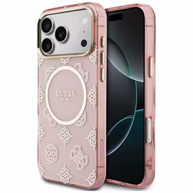 Guess IML Peony Dot MagSafe Maciņš for iPhone 17 Pro Max - rozā