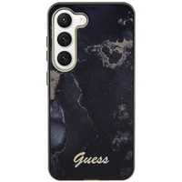 Guess GUHCS23MHTMRSK S23+ S916 melns/melns cietais apvalks Golden Marble Collection