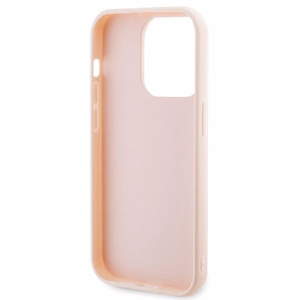 Karl Lagerfeld 3D gumijas spīdīgs logotips viedtālruņa apvalks iPhone 15 Pro - rozā