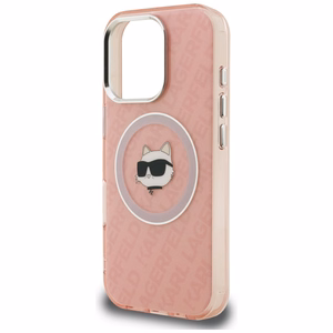Karl Lagerfeld IML Choupette Head Logo MagSafe Maciņš iPhone 16 Pro Max - rozā