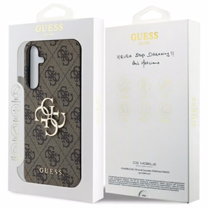 Guess 4G Big Metal Logo viedtālruņa apvalks Samsung Galaxy A55 - brūns