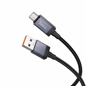Kabelis USB A uz USB C Hoco 5A ar ekrānu 1 m X118 melns