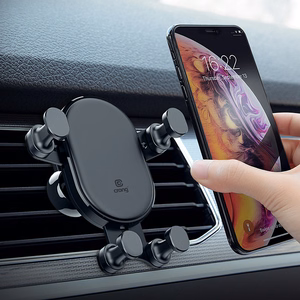 Crong Gravity Auto-Lock gravitācijas automašīnas tālruņa turētājs 4.7–6.5" tālruņiem, melns