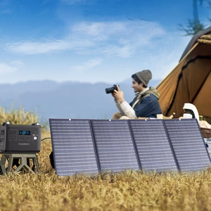 Choetech SC010 saules tūrisma lādētājs, salokāms, 160W - melns