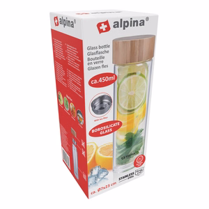 Alpina dubultsienu stikla termopudele, 450 ml