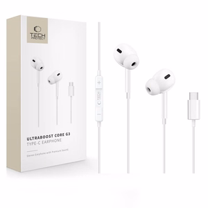 Tech-Protect Ultraboost Core G3 vadu austiņas ar USB-C savienotāju – baltas