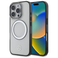 Mercedes Drukāts Logotips Magnētiskais Viedtālruņa apvalks iPhone 16 Pro Max - Caurspīdīgs