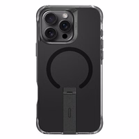 Uniq Eleva viedtālruņa apvalks ar Vertica statīvu iPhone 16 Pro - melns