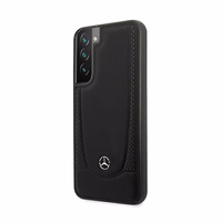 Mercedes ādas Urban Line viedtālruņa apvalks Samsung Galaxy S22+ - melns