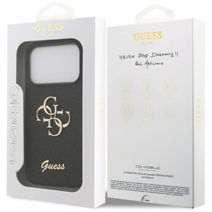 Guess Fixed Glitter Big 4G чехол для iPhone 17 Pro - чёрный