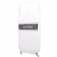 Guess GUHCP13SKC4GBSI iPhone 13 mini 5.4" Caurspīdīgs cietais apvalks 4G Pelēks Siksna Sudraba Ķēde