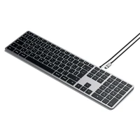 Wire keyboard USB C QWERTY Satechi Slim W3 Wired ST-UCSW3M space gray