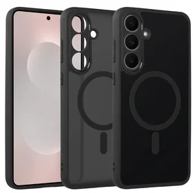 Pilnīgi matēts magnētiskais viedtālruņa apvalks Samsung Galaxy S25 FE melns