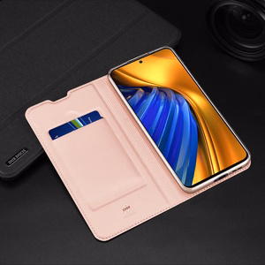 Dux Ducis Skin Pro atverams viedtālruņa apvalks Xiaomi Poco F4 5G zelta