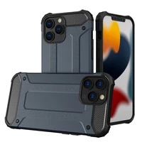 Hybrid Armor viedtālruņa apvalks iPhone 14 Pro Max bruņots hibrīda vāciņš zils