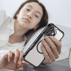 Leading Series magnētiskais silikona viedtālruņa apvalks MagSafe iPhone 16 Plus - melns