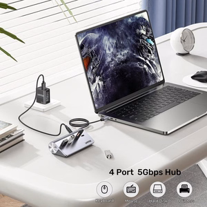 UNITEK alumīnija USB-C sadalītājs 2x USB-A 2x USB-C 5Gbps