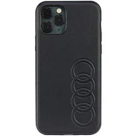 Audi sintētiskās ādas viedtālruņa apvalks iPhone 11 Pro 5.8" melns/melns cietais apvalks AU-TPUPPCIP11-TT/D1-BK