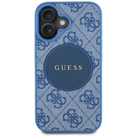 Guess 4G Circle Classic Logo Magnētiskais viedtālruņa apvalks iPhone 16 - zils