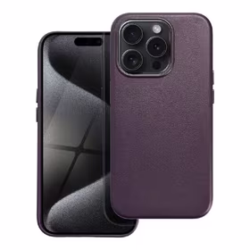 Maciņš Leather Mag Maciņš (MagSafe) priekš iPhone 16 violets