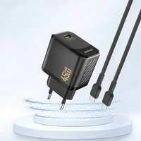 Dudao A28 45W GaN USB-C sienas lādētājs - melns