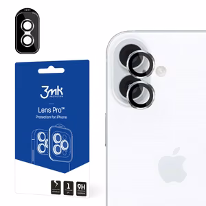 Защита камеры 3mk Lens Protection Pro с серебряной рамкой для iPhone 16 / 16 Plus