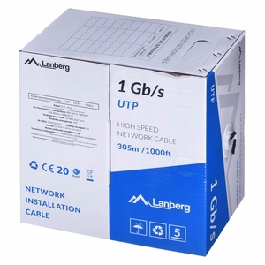 LANBERG kabelis UTP 1Gb/s 305m CCA melns
